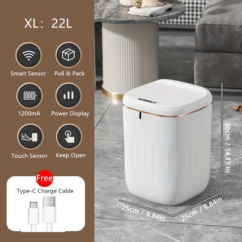 Intelligent Induction Trash Can Living Room Bedroom Rechargeable Waterproof Anti-odor Automatic Opening Of The Lid Rubbish Bin