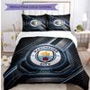 Manchester City Pattern Printed 3PCS Bedding Set Soft Skin-Friendly Washable Duvet Cover & Pillowcases Set All Season Bedroom