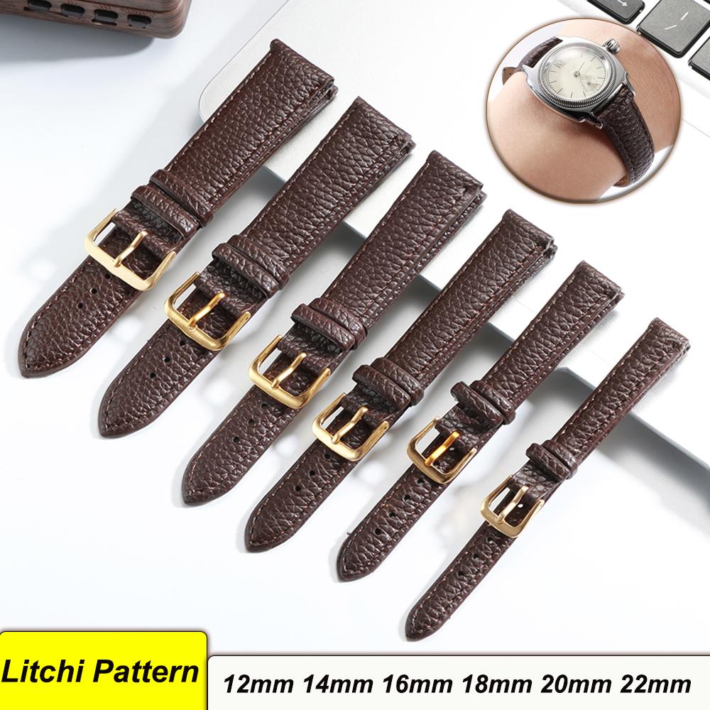 Litschi-Muster Universelles Uhrenarmband 12mm 14mm 16mm 18mm 20mm 22mm Ultradünnes Uhrenarmband für Herren Damen Hochwertiges Uhrenarmband