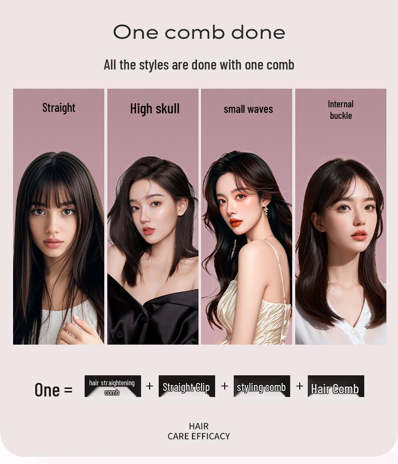 USB Rechargeable Wireless Straightening Brush with Negative Ions - No Damage, Wet/Dry Use, Portable Curling Iron