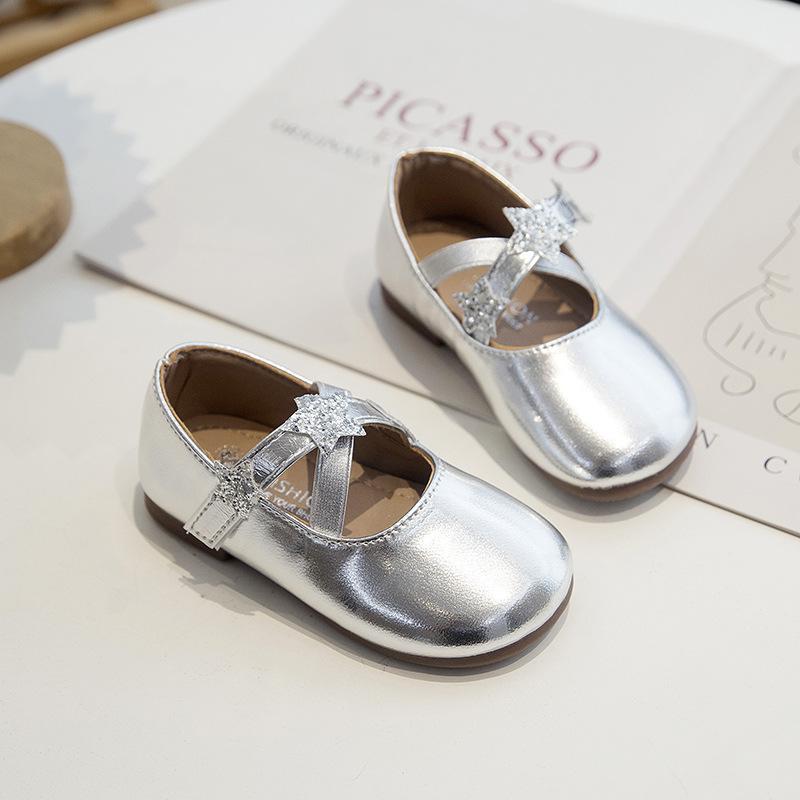 Fashion Girl Leather Shoes Spring New Child Shoe Simple Kids Casual Shoes Soft Soled Girls Shoe Anti Slip Kids Performance Shoe