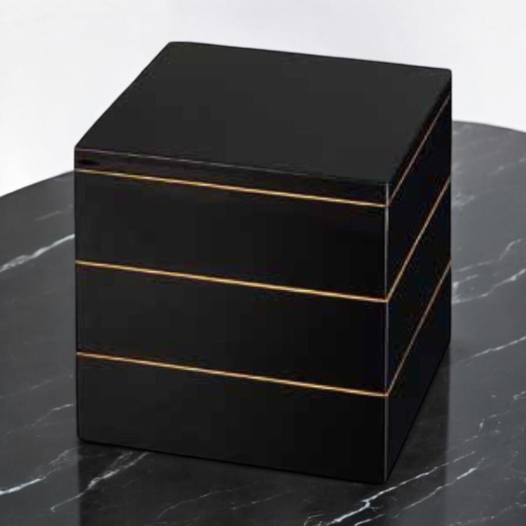 J-kitchens Lacquerware 3-Tiered Jubako Box, 5.5 Inches, Seven Lucky Bags, Black, 16cm, Resin, Made In Japan