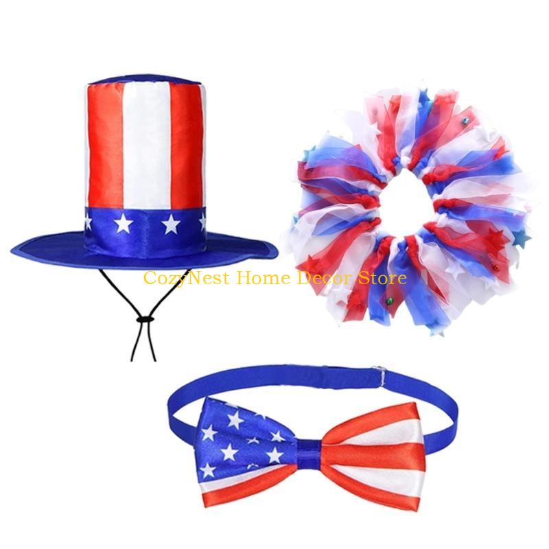 92MF 4th of July Porch Geese Outfit Patriotic Costume Clothing Independence Day Porch