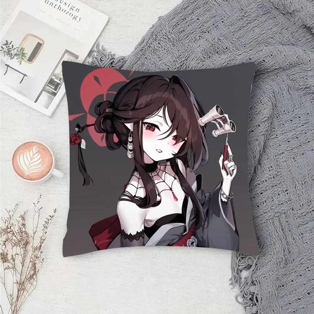Kokuriko Anime Game B-Blue Archive Pillow Case Fashion Square Pillowcase Bedroom Sofa Room Ins Decoration Leisure