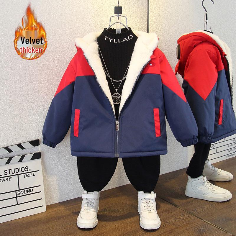 Winterparka für Jungen mit Fleecefutter und Kapuze