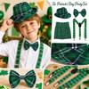 Kvinners St. St. Patrick's Day Grønt Rutet Festsett - Hatt, Slips, Armbeskyttere og Skjørt