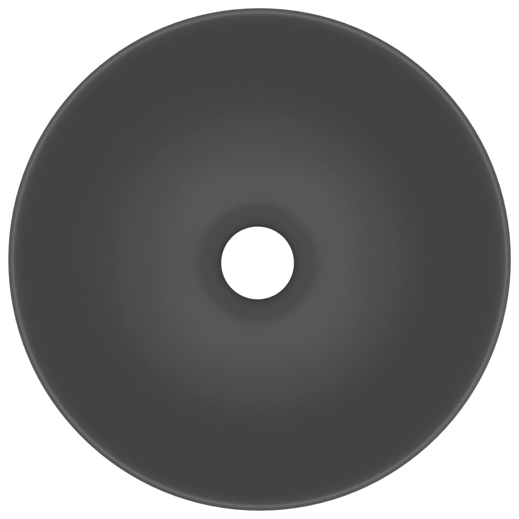 Ceramic Wash Basin Dark Grey Round