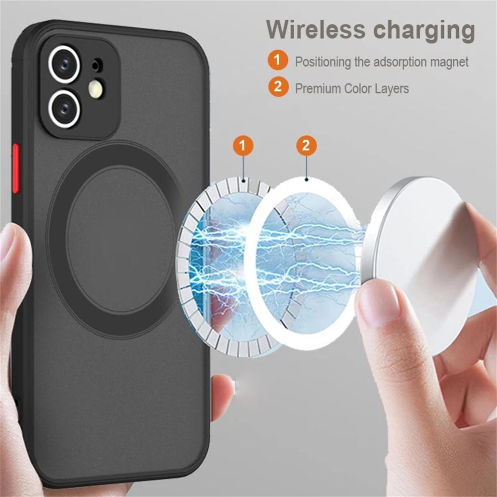 For Magsafe Magnetic Cover For iPhone 14 13 12 15 Pro Max Mini XS XR 14 Plus Shockproof Charging Case On Iphone 14 Pro Max Cases