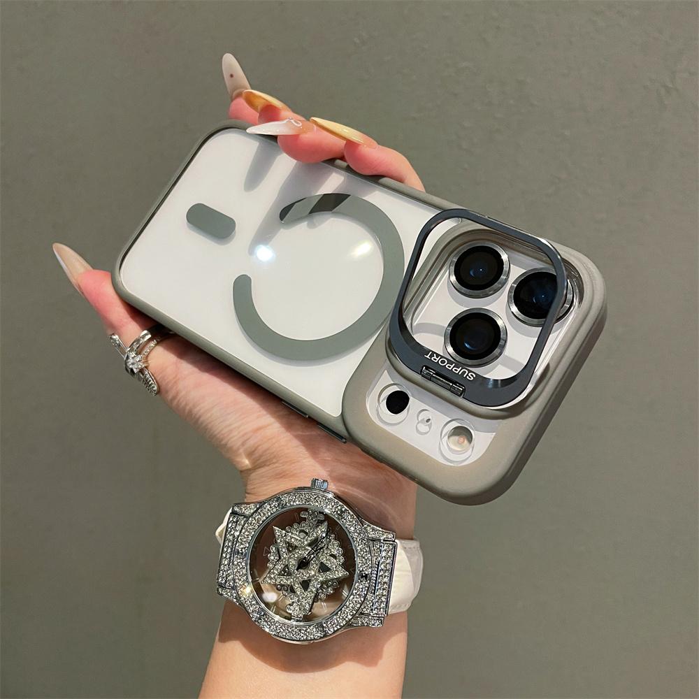Lens Film Protection Clear For Magsafe Magnetic Phone Case For iPhone 17 Air 15 16 Pro Max 14 Plus 13 12 11 Folding Stand Cover