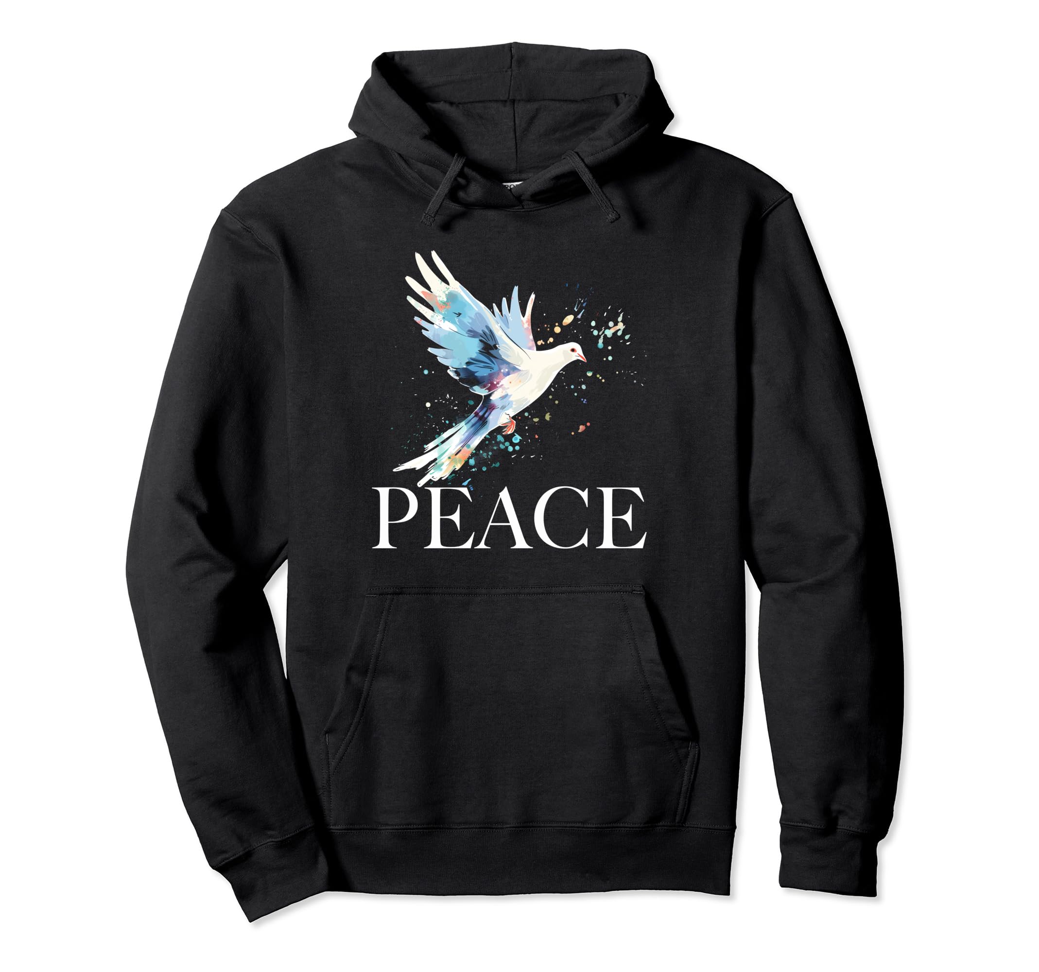 

Peace White Dove Bird Watercolor Hoodie