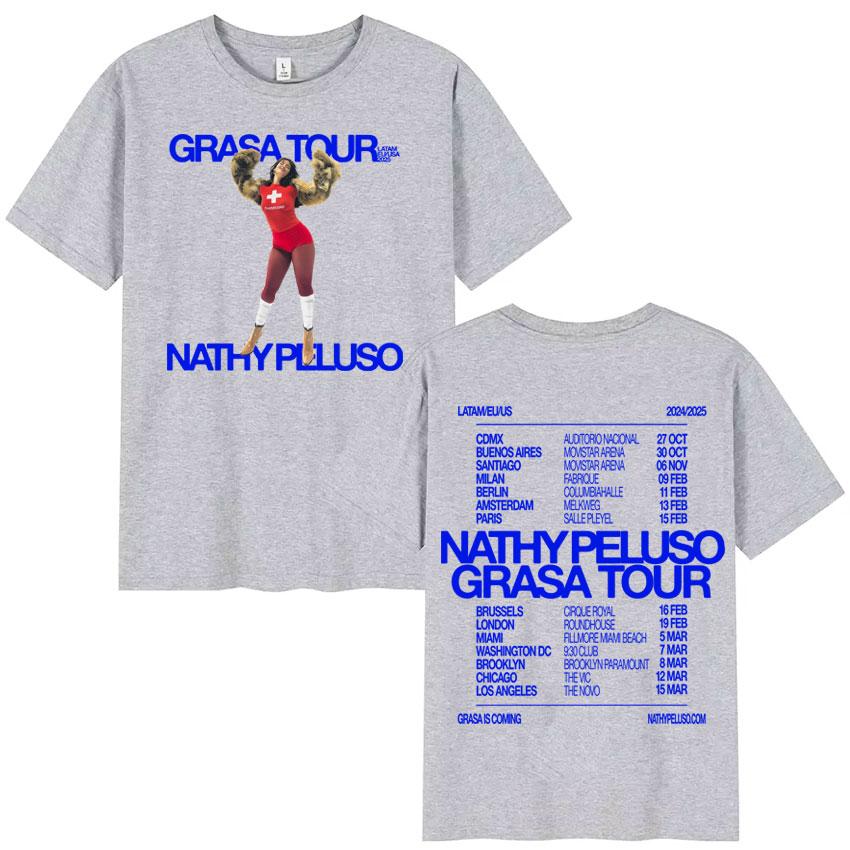 Nathy Peluso Grasa Tour Album Graphics T Shirt Fashion High Quality Tshirt Mens Women Cotton Summer Tee Shirt Streetwear Unisex