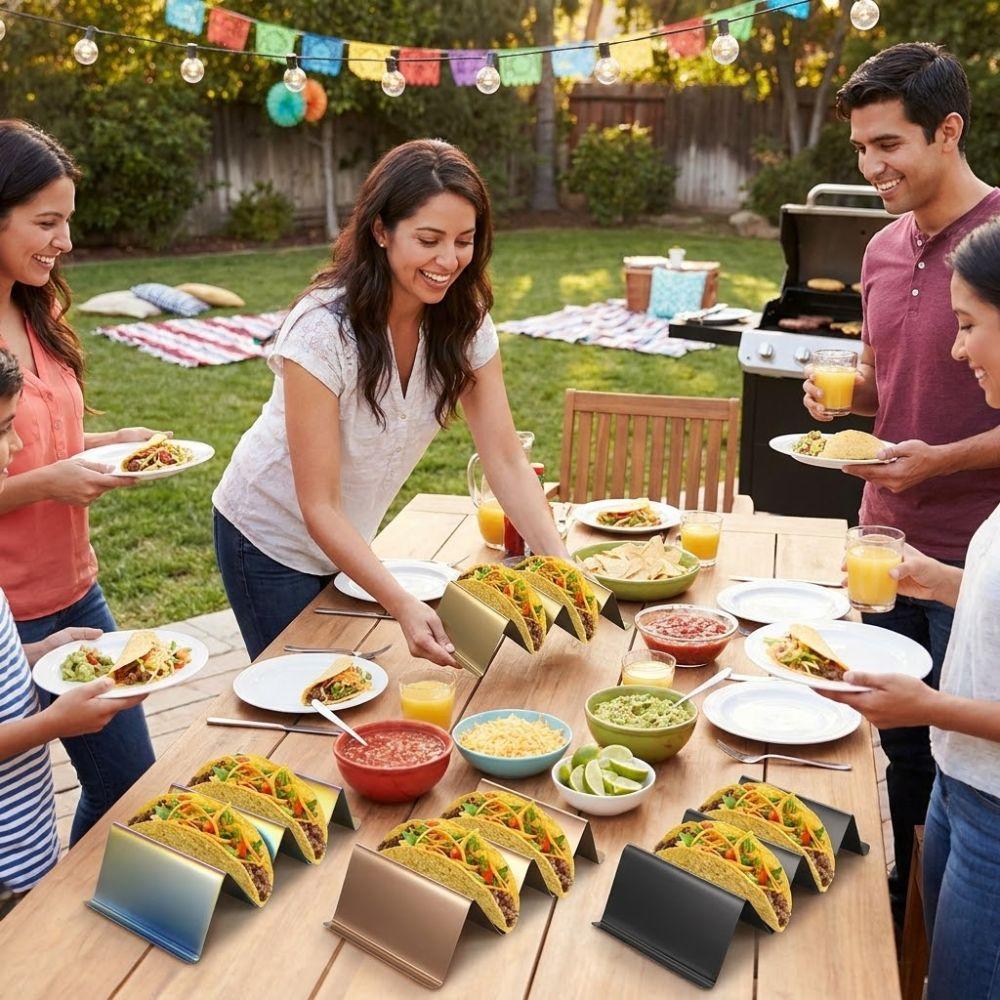 V-Shaped Taco Rack Tray Stainless Steel Taco Stand Rack Sushi Holder Kitchen Dining