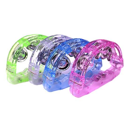 LED Tambourine Light Up Musical Flashing Tamborine Toy Handheld Percussion Instrument for Teenagers Adults Wedding Party Favors