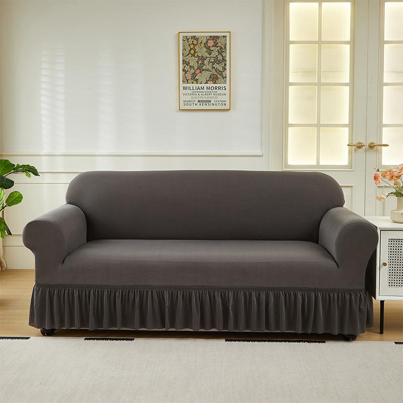Sofa Cover Full Cover Sofa Towel Four Seasons Full Cover Elastic Milk Silk Sofa Cover Combination Sofa Skirt
