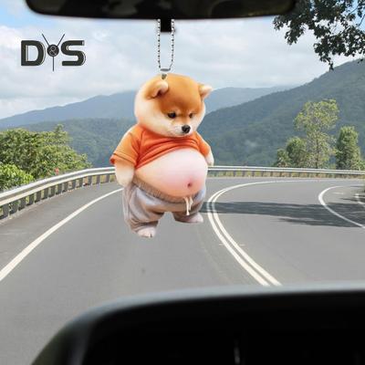 Automobile Pendant Fat Belly Cat Car Pendant Ornament Lightweight Acrylic Hanging Decor Car Mirror Windows Bags Pendant