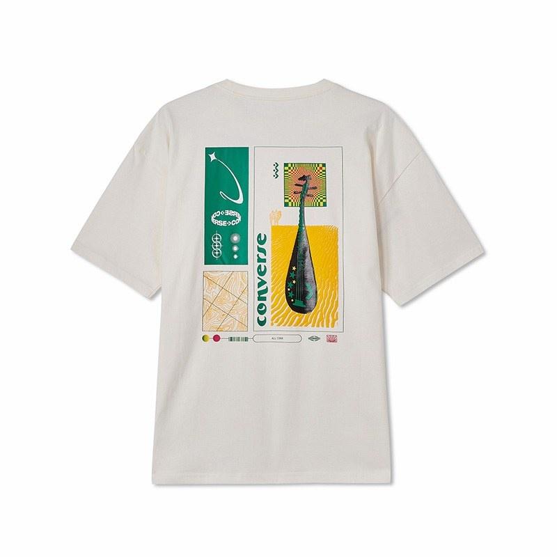 Converse Instrument Logo T-shirt Asia Sizing 'White' Unisex 10024876-A01