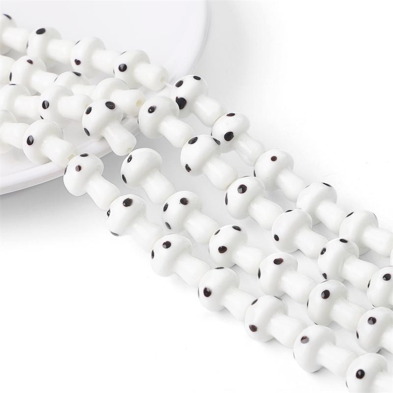 5-25Pcs Glazed Mushroom Glass Beads For DIY Jewelry Making Necklace Bracelet Earrings Craft Accessories