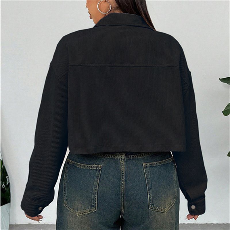 Women 2025 Autumn-Winter Short Solid Color Coat Ladies Outerwear