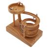 Kinetic Art Perpetual Motion Machine, Science Physics, Electronic Perpetual Motion Desk Home Decor for Students, Teens, and Adults (Wood)