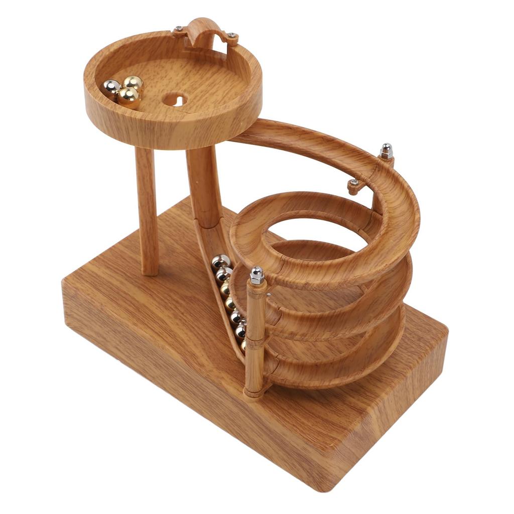 Kinetic Art Perpetual Motion Machine, Science Physics, Electronic Perpetual Motion Desk Home Decor for Students, Teens, and Adults (Wood)