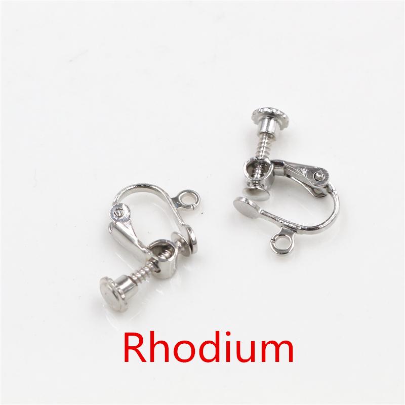 10 buc 15*13mm șurub din alamă Clip pentru ureche Setări pentru cercei Tampoane de rotire Constatări pentru cercei Bază Ramă goală pentru consumabile de bijuterii