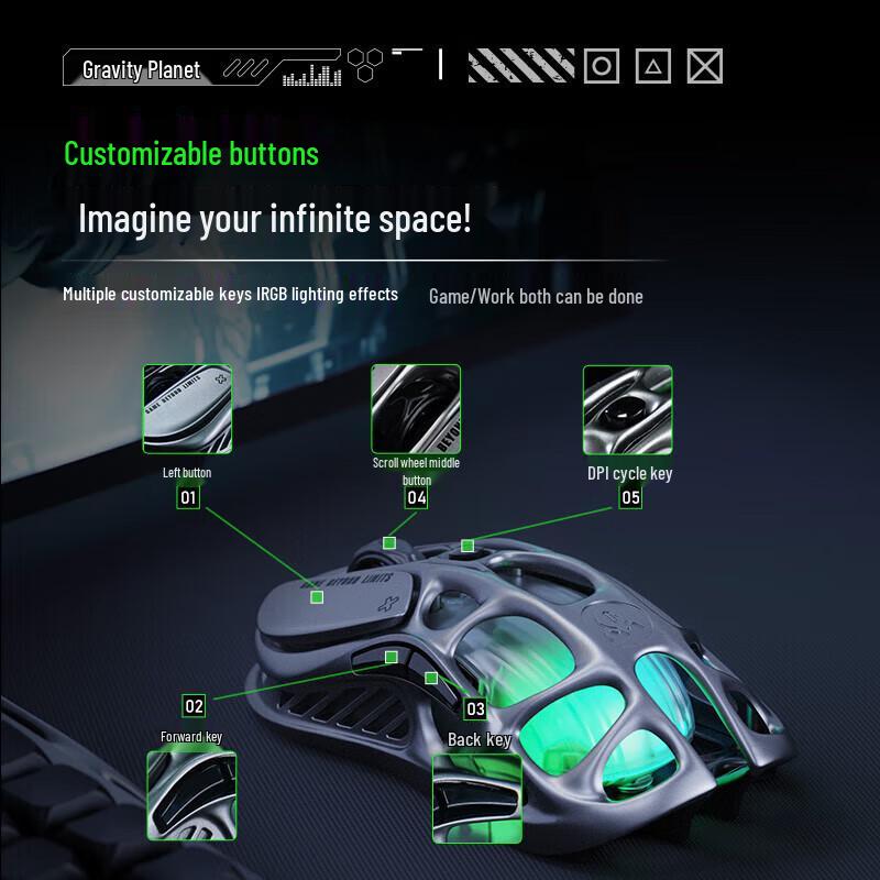 GravaStar M1 Pro Tri-Mode Gaming Mouse