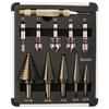 5 Pack Step Drill Bit & 5 Pack Countersink Drill Bit Set, Titanium Coated, 50 Sizes of Step Bit for Metal with Aluminum Case, Multiple Hole Stepped Up