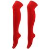 Women Girls Over Knee Long Socks Christmas Diagonal Striped Print Christmas Thigh High Stockings Holiday Party Hosiery