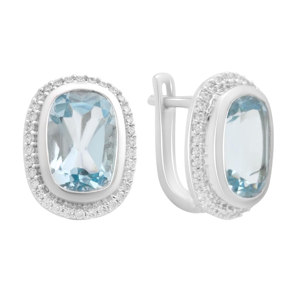 Серебряные серьги с натуральным топазом 10.17ct (2188308)