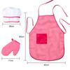 11 Pcs/Set Children Kids Cooking Kitchen Role Pretend Stripe Red Chef Play Gift Toy with Apron Hat