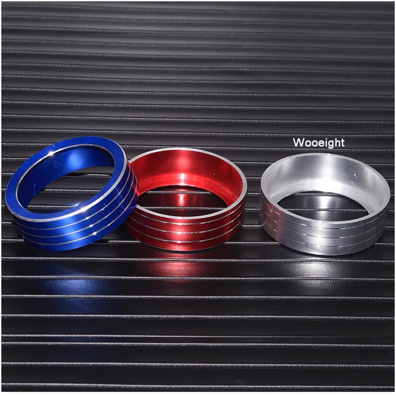 Wooeight 3Pc Car Interior Air Condition Knob Ring AC Control Switch Knob Sequ Trim Cover Fit for Subaru Forester XV -