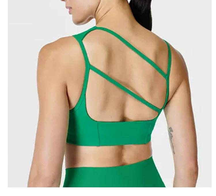 Women's Sleeveless Asymmetrical Yoga Top with Chest Pad – High-End Design for Sports, Fitness, and Running