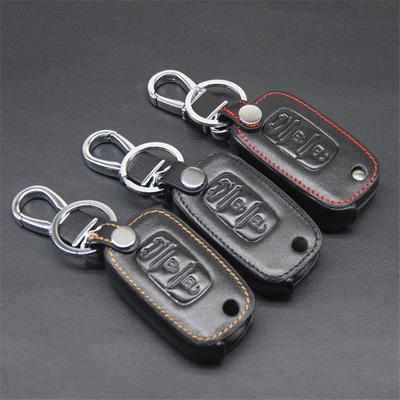 Leather Remote Control Car Key Cover Case Holder For Lada Vesta Sedan Largus Kalina Granta 3Button Flip Key L1236 Key Case