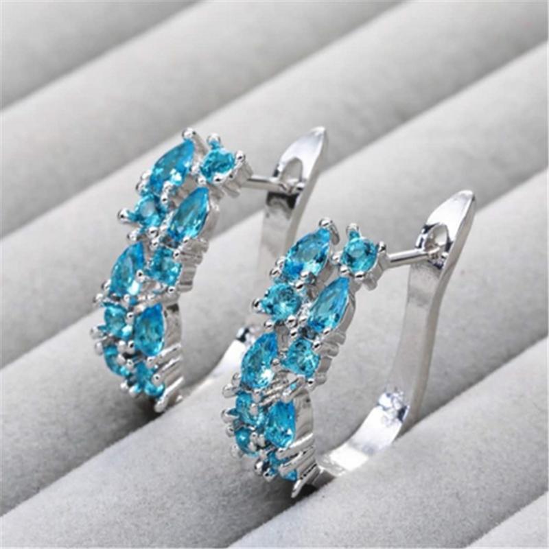 Beliebte Einzigartige Strass Kristall Ohrstecker für Damen Schlanker U-förmiger Ohrclip Zirkonia Creolen Mode