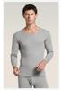 Men's 100% Cotton High-Neck Knit Thermal Set: Antibacterial Top & Bottoms, Plus Sizes