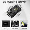 Rotating Ultra Bright Mini LED Flashlight Rechargeable Portable COB Work Light Illumination Suitable for Outdoor Camping Power Outage