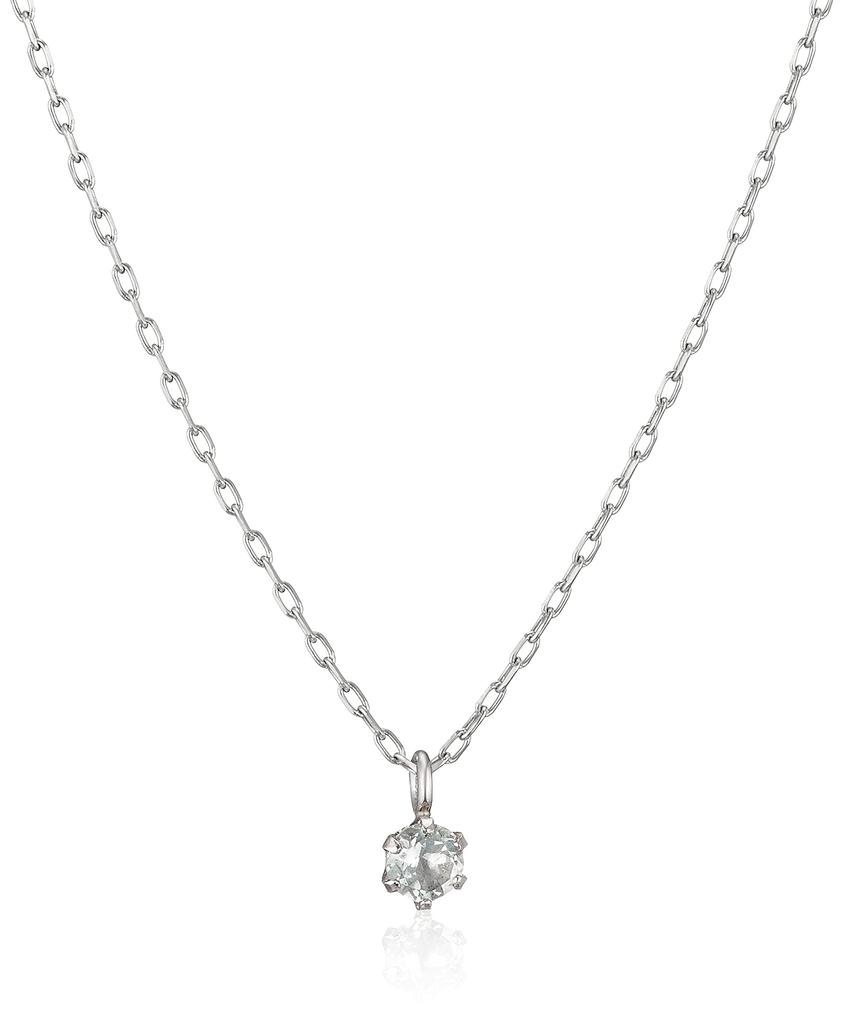 Estelle March Birthstone Aquamarine Platinum Necklace 0452-2472-0019-0000
