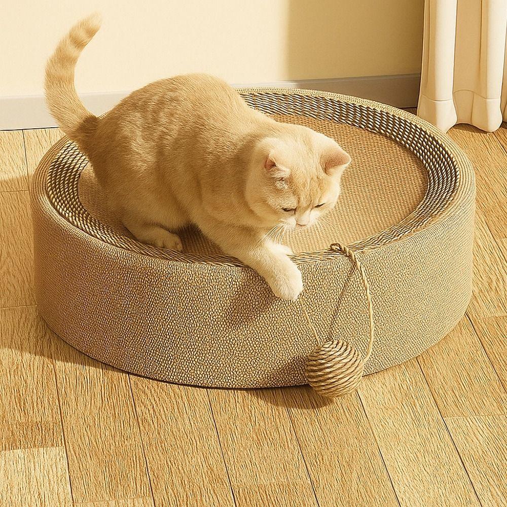 Sisal Basin Cat Paw Board Basin Oval Pet Bed Nest Sleeping Mat Cat Scratching Bed  Indoor Use