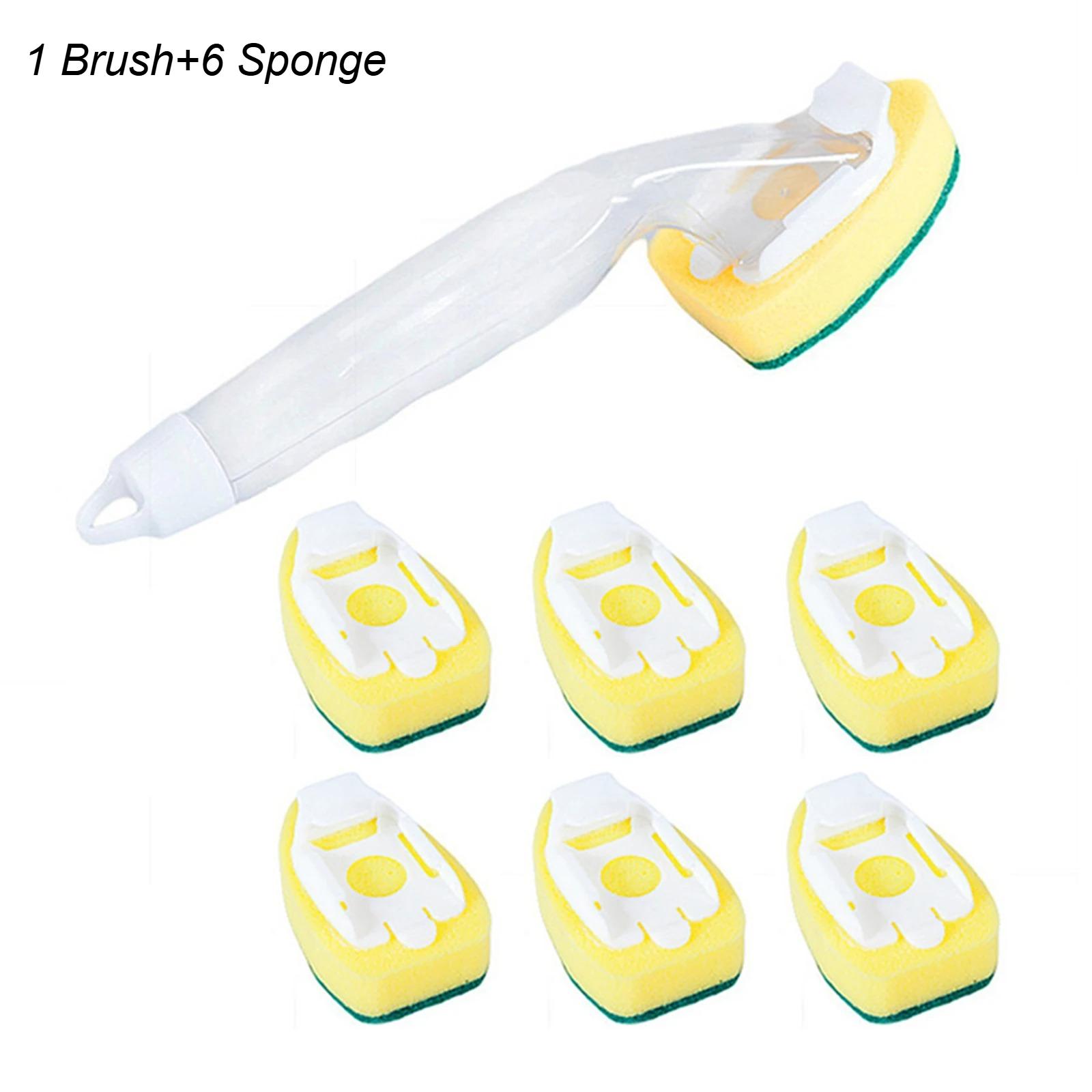 

Dish Wand Soap Cleaning Brush Set Replacement Sponge Refill Liquid Washing Home Kitchen Sink Scrubber Cleaning Cleaning Tool