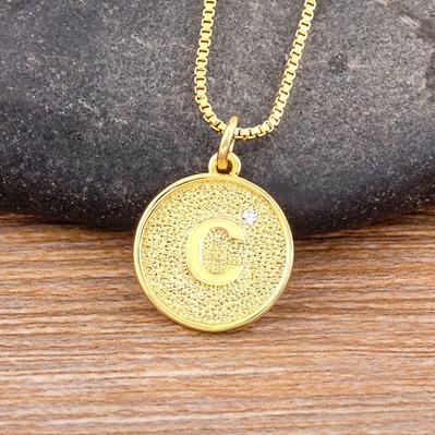 Nidin New Trendy Initial 26 Letters Pendant Charm Name Necklaces Cubic Zirconia Statement Jewelry Party Gifts For Women Men