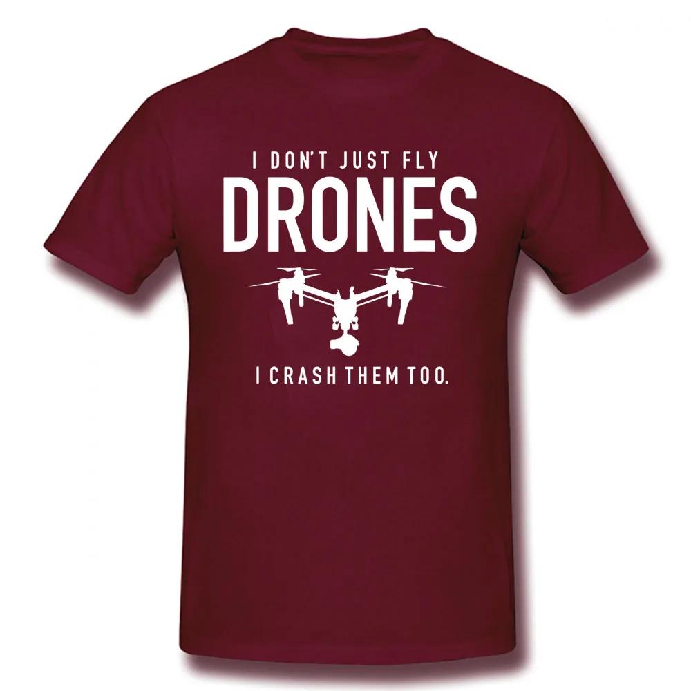 Funny I Don't Just Fly Drones I Crash Pilot T-Shirt Unisex Graphic Vintage Cool Cotton Short Sleeve T Shirts O-Neck
