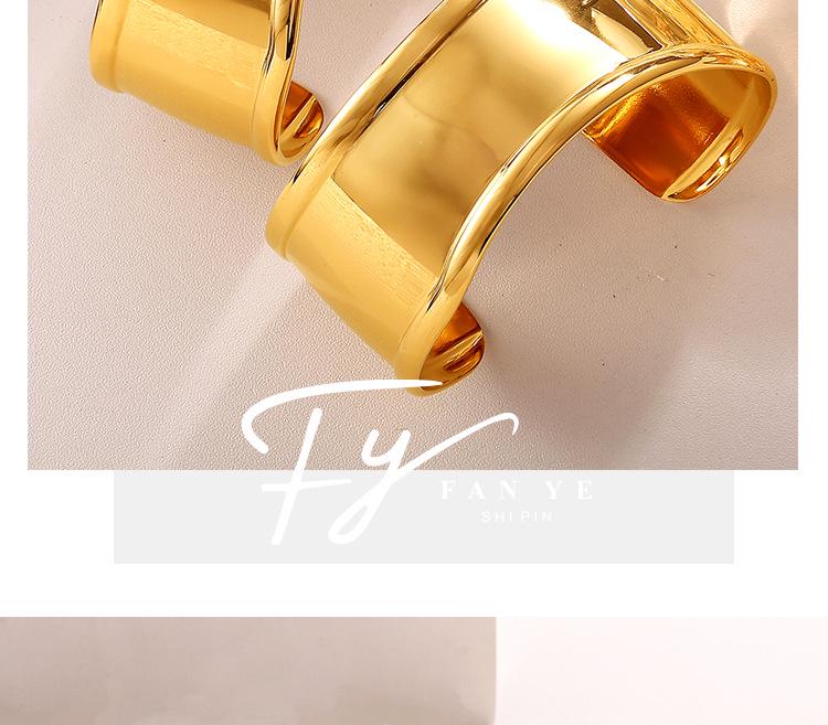 C-Shaped European and American High-End Minimalist Wide-Face Bracelet with Unique Design