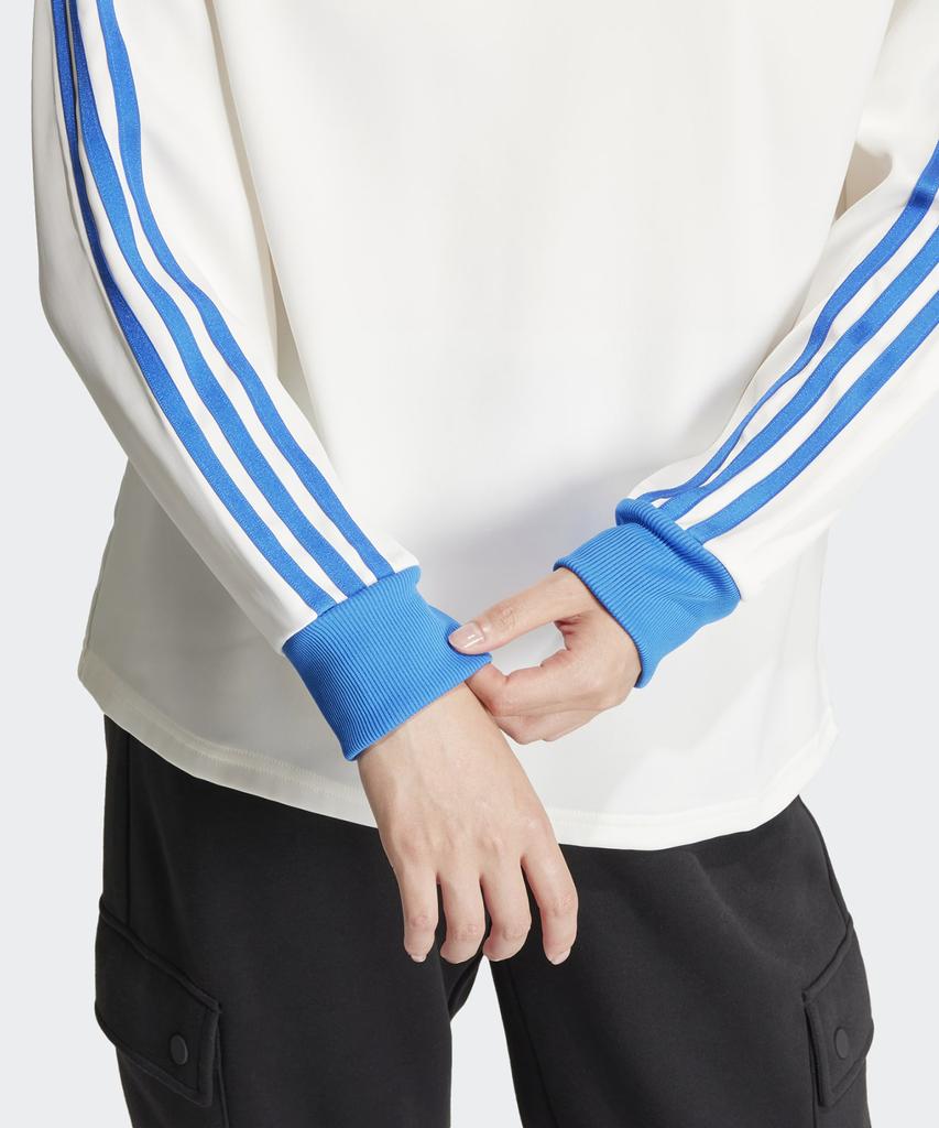 ADIDAS 3S Satin Long Sleeve Tee - White:Blue / Ir6100