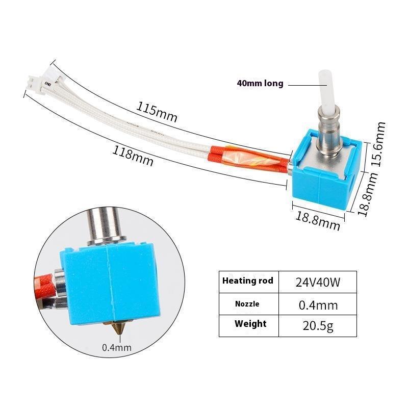 

Хотенд 24В 40Вт Набор хотенда для 3D-принтера Anycubic Kobra Fdm 1,75 мм для подачи Экструдер 3D-принтера 1Pc