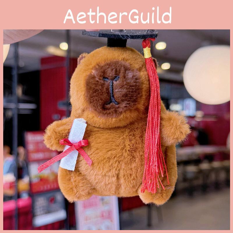 Capybara Animal Plush Keyring With Glitter Chain For Collectors And Gift Givers