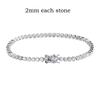 Smyoue 3 Colors 2/3mm Bubbles All Moissanite Tennis Bracelet for Women Men Bangles Full Diamond Pure 925 Silver Chain Jewelry