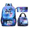 Game Astro bot peripheral printing fashion primary and secondary school students schoolbag three-piece set multi-function large capacity