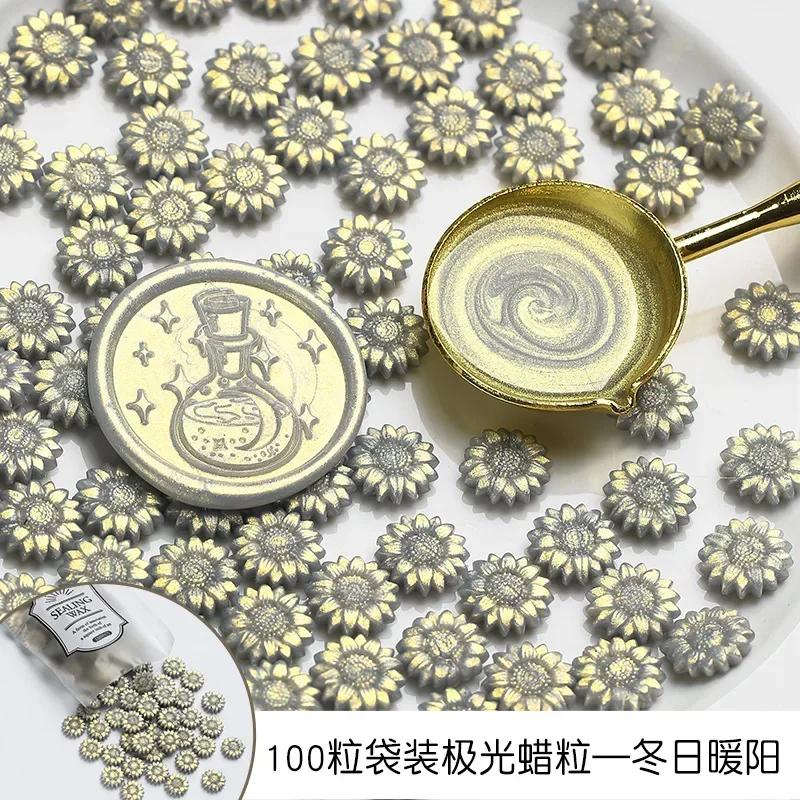 New 500g Aurora Sealing Wax Particles Sunflower Colorful Wax Material DIY Hand Account Invitation Greeting Card Making