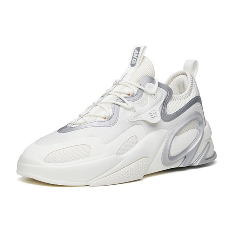 Anta AT91 Non-Slip Wear-Resistant Low-Top Skate Shoes Men Sneakers Silver 112218072-1