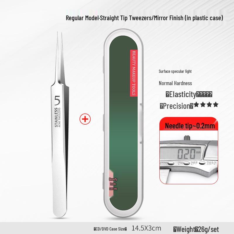 Stainless Steel Ultra-Sharp Blackhead & Acne Extractor Tweezers Set